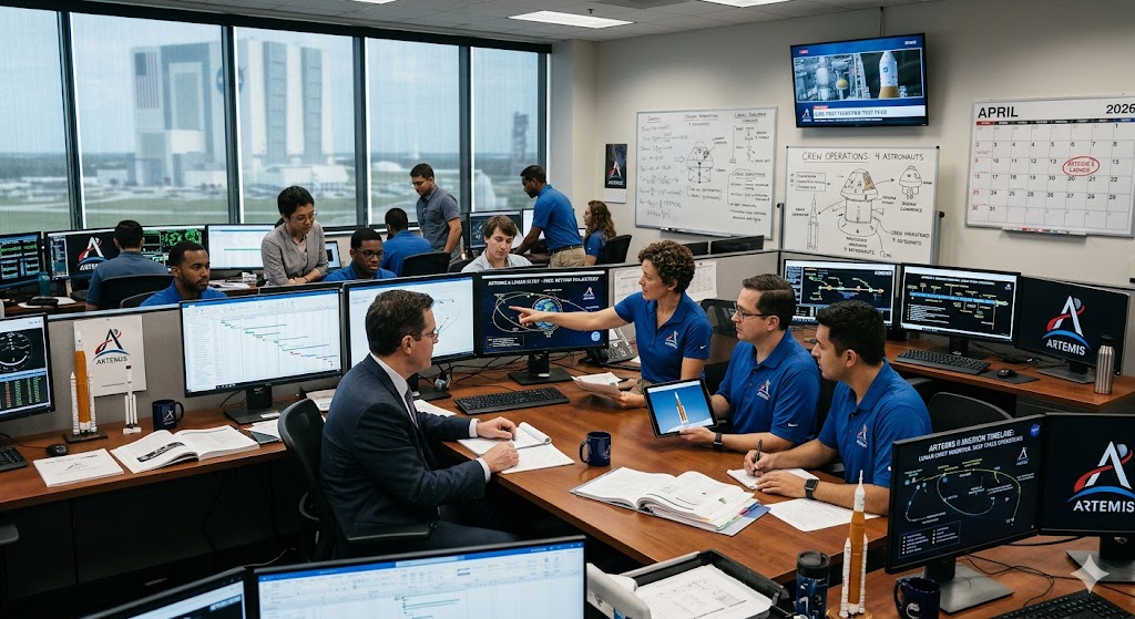 Image related to NASA Artemis II launch':  The historic Moon Mission 2026