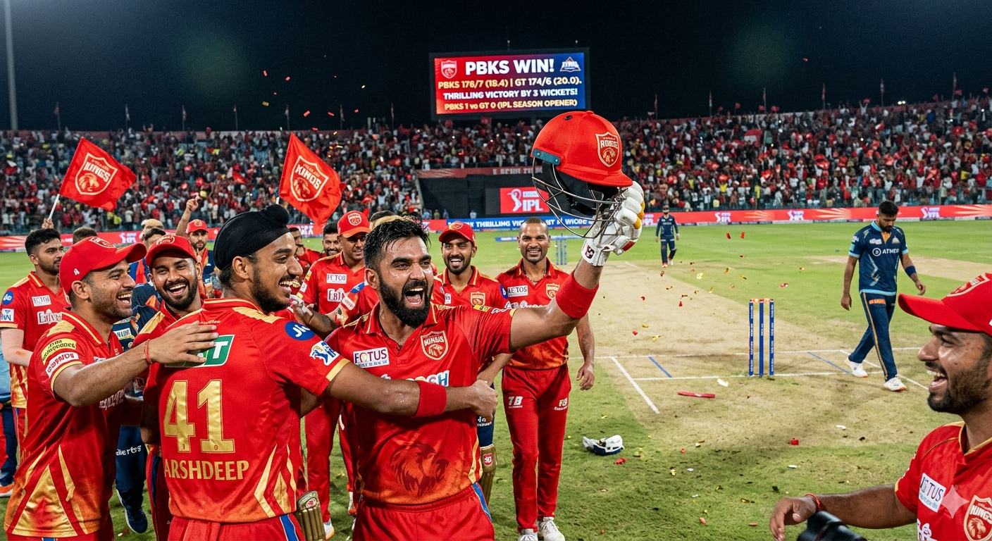 Image related to "Punjab kings Clinch Thrilling 3-Wicket Victory in ip"