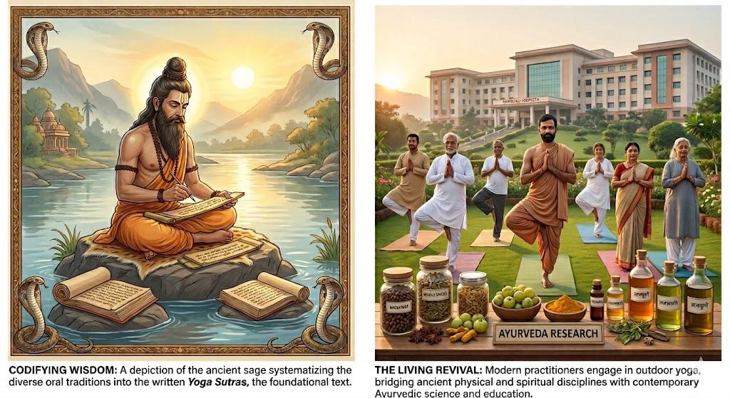 Image related to Patanjali's Legacy: Yoga & Ayurveda in Modern India