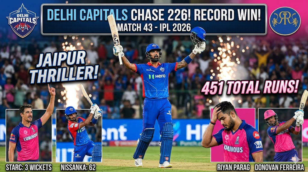 Image related to  "RR vs DC IPL 2026: DC Chase 226 for 7-Wicket Win" 