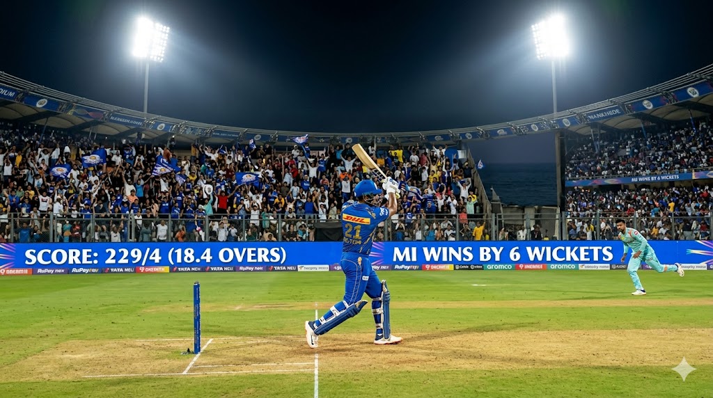 Image related to Mumbai Indians Defeat LSG in Thrilling IPL Chase