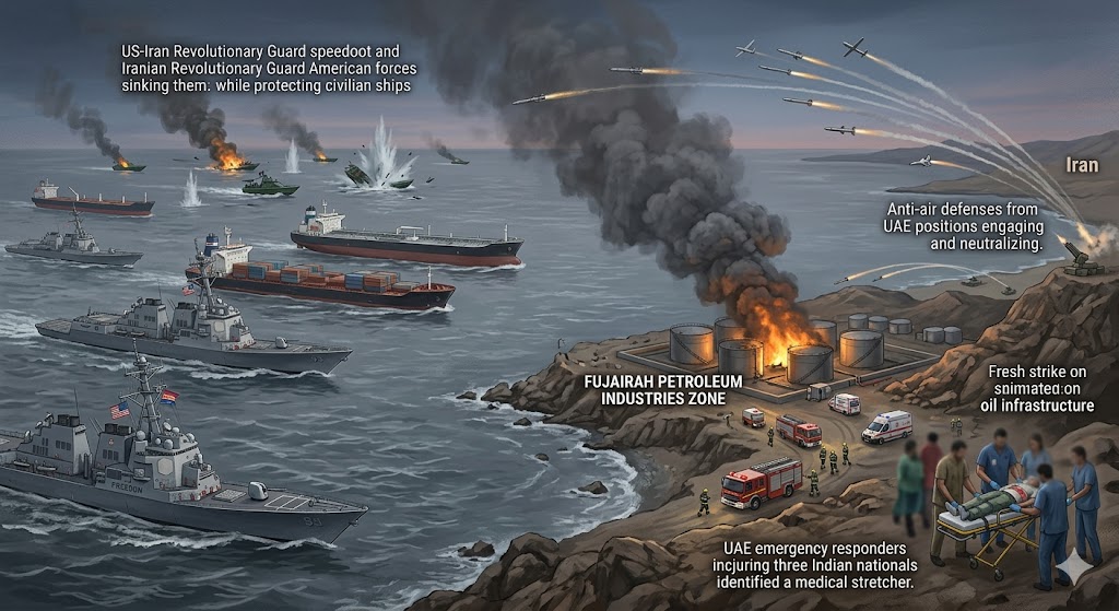 Image related to Iran Attacks UAE with Missiles and Drones in First Strike