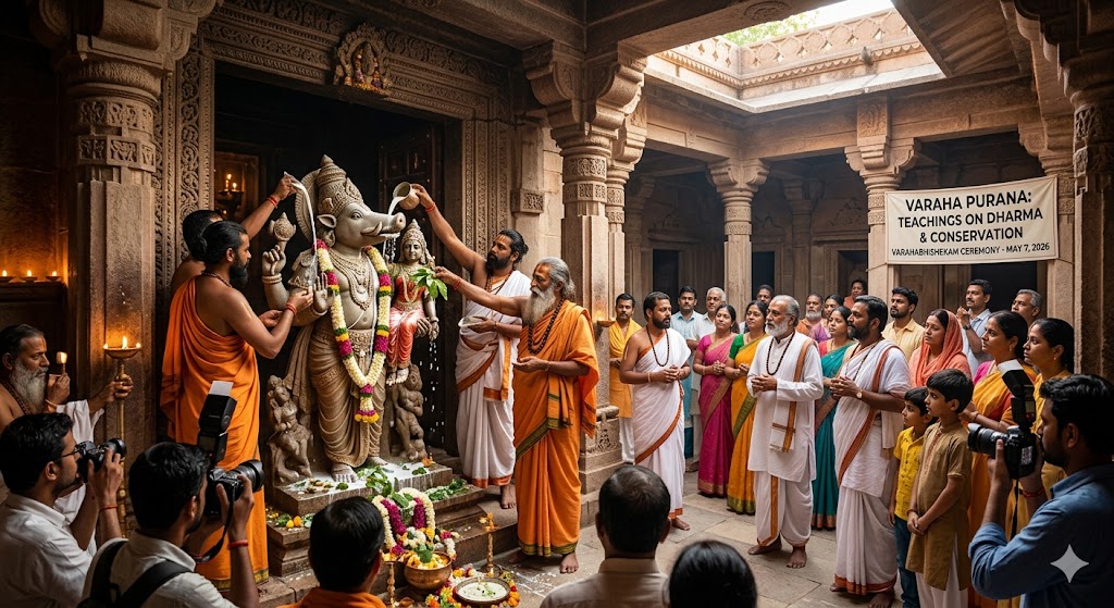 Image related to "Varaha Purana: Lord Vishnu's Boar Avatar Triumphs"