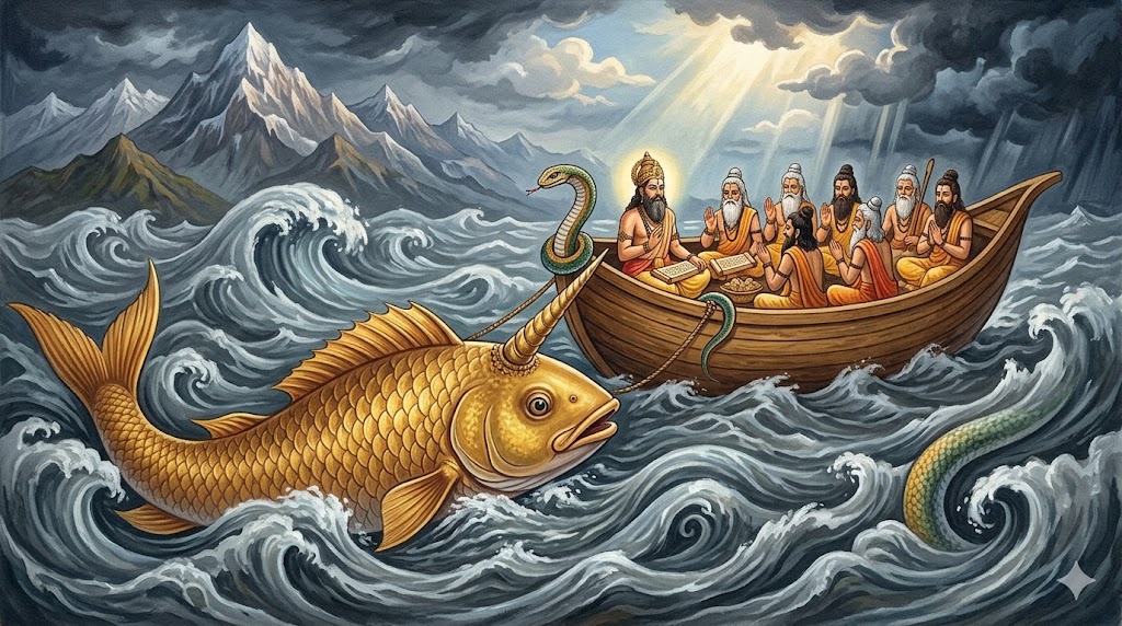 Image related to Matsya Purana: Vishnu’s Fish Avatar and Ancient Wisdom