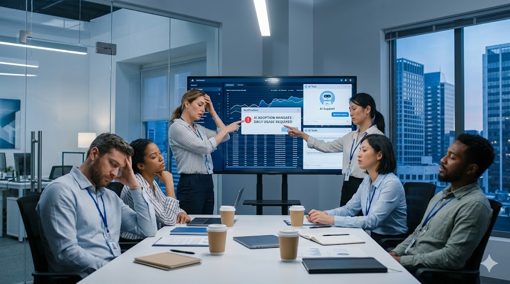 Image related to Corporate Friction: AI Adoption Mandates Strain Tech Giants